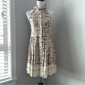 Marc Jacob Silk Pleated Backless Dress